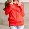 Brand new 🛒 Ampersand Ave 👩 women Made In The Usa Fullzip Sweatshirt Hoodie in Red 🎉