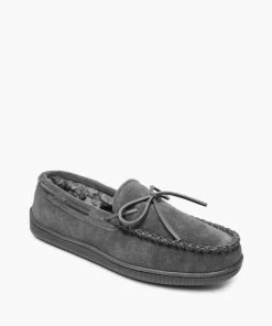 Cheapest 🧨 Minnetonka Men'S Pile Lined Hardsole 👞 Shoes in Charcoal 👍