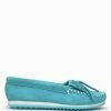 Hot Sale ⌛ Minnetonka 👩 women Kilty Plus Leather Moccasin in Turquoise 🔔
