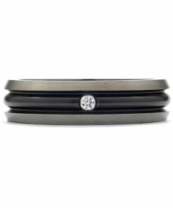 Best deal 🌟 Hearts On Fire men Commanding Black Titanium Dome Bevel Band ⭐