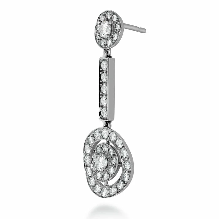 Discount 👏 Hearts on Fire 👩 women Inspiration Double Halo Drop Earrings 🎁