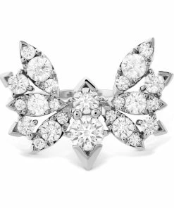 New ✔️ Hearts On Fire 👩 women White Kites Bird Ring 🤩