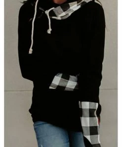 Best Pirce 🎁 Ampersand Ave 👩 women Doublehood Sweatshirt in Checks Out ✔️