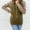 Coupon ✨ Ampersand Ave 👩 women Doublehood Sweatshirt in Olive Tie Dye 🎉