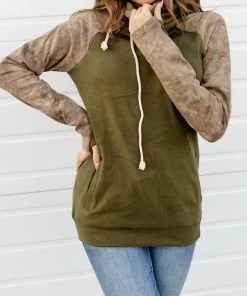 Coupon ✨ Ampersand Ave 👩 women Doublehood Sweatshirt in Olive Tie Dye 🎉